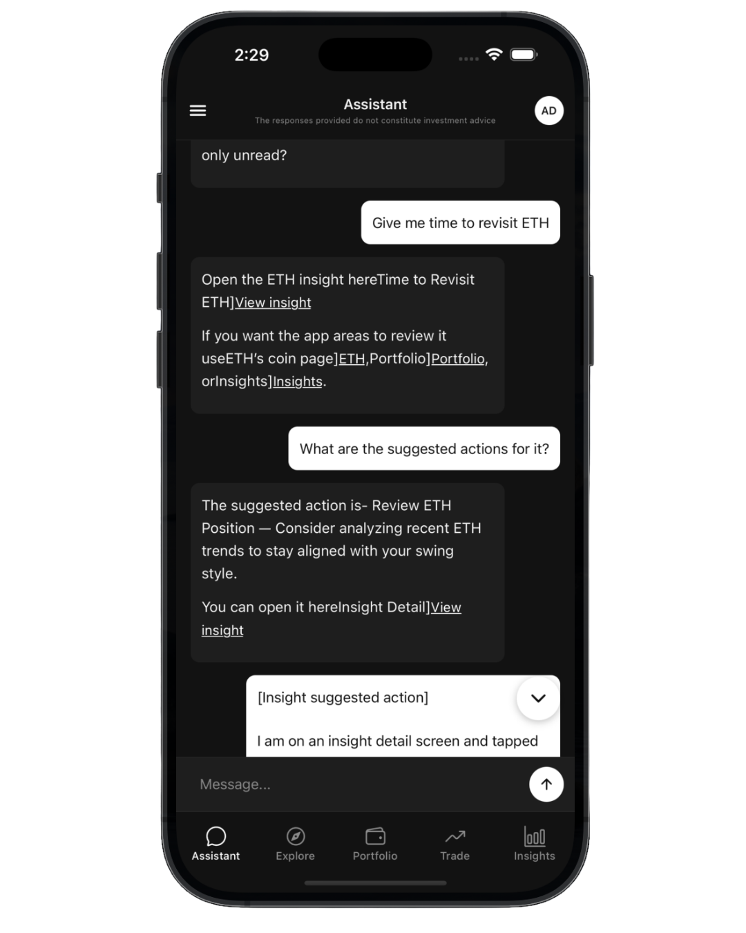 AI assistant providing contextual feedback